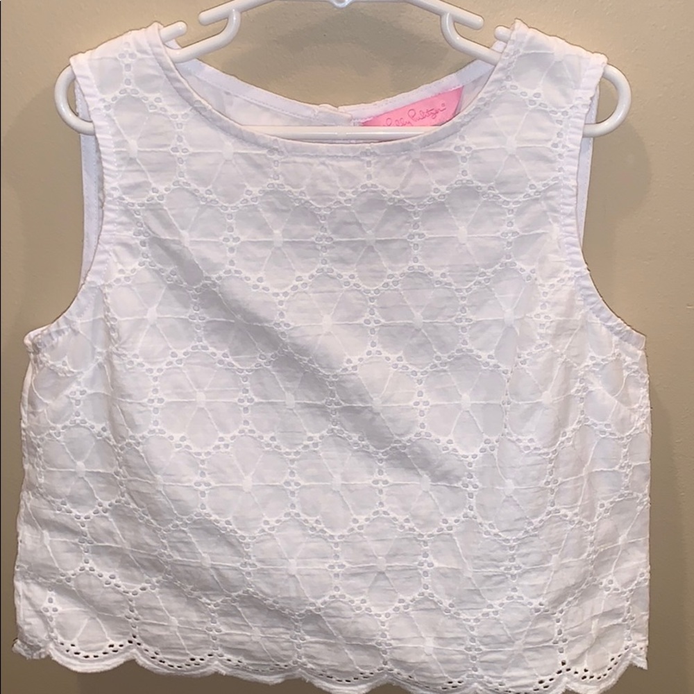 Lilly Pulitzer Cropped Eyelet Top
